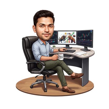 Stock Market Trader Male Caricature C1266