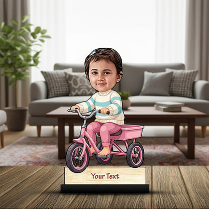 Baby Girl Riding Tricycle Caricature C419