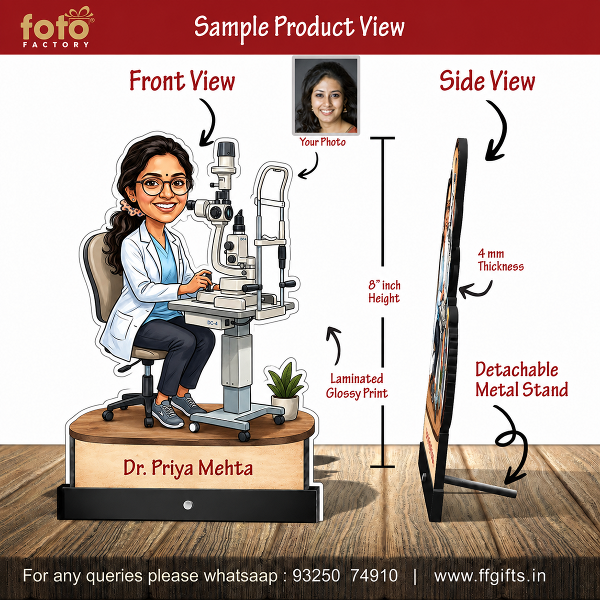 Ophthalmologist Doctor Female eye Doctor Caricature C547