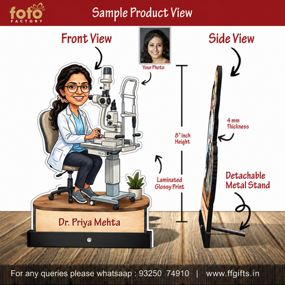 Ophthalmologist Doctor Female eye Doctor Caricature C547